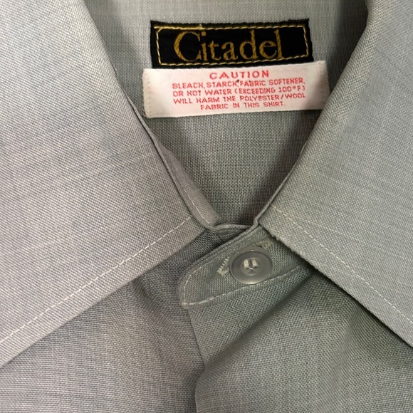 Vintage The Citadel Dress Short Sleeve Button Down Shirt Size L - Picture 7 of 8